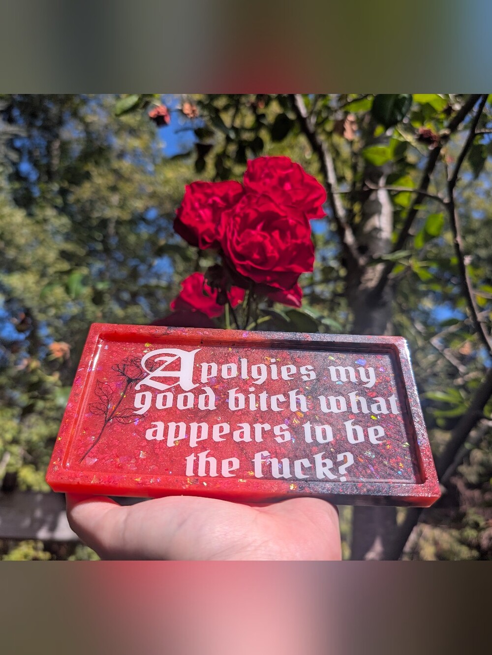 Handmade Offensive Funny Resin Trinket Tray